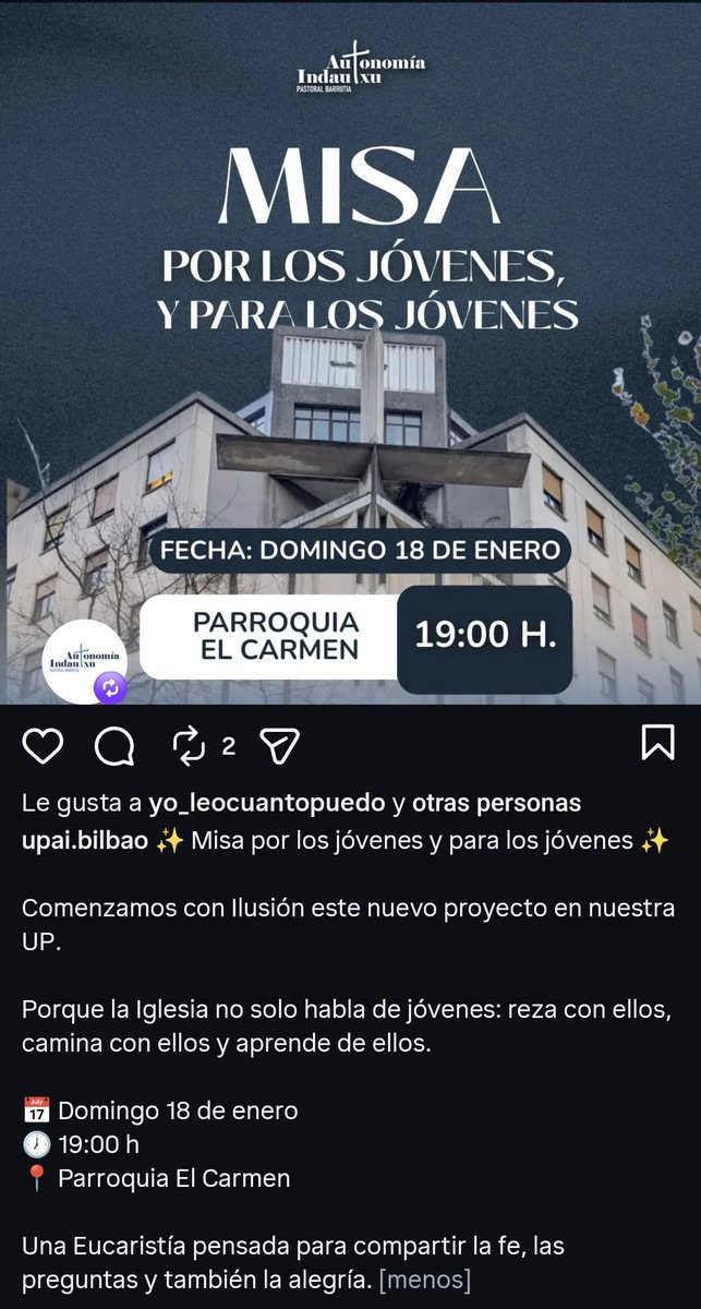 AriadnaMaroto's tweet photo. Misa para jóvenes en #Bilbao https://t.co/TAjc99I3SW