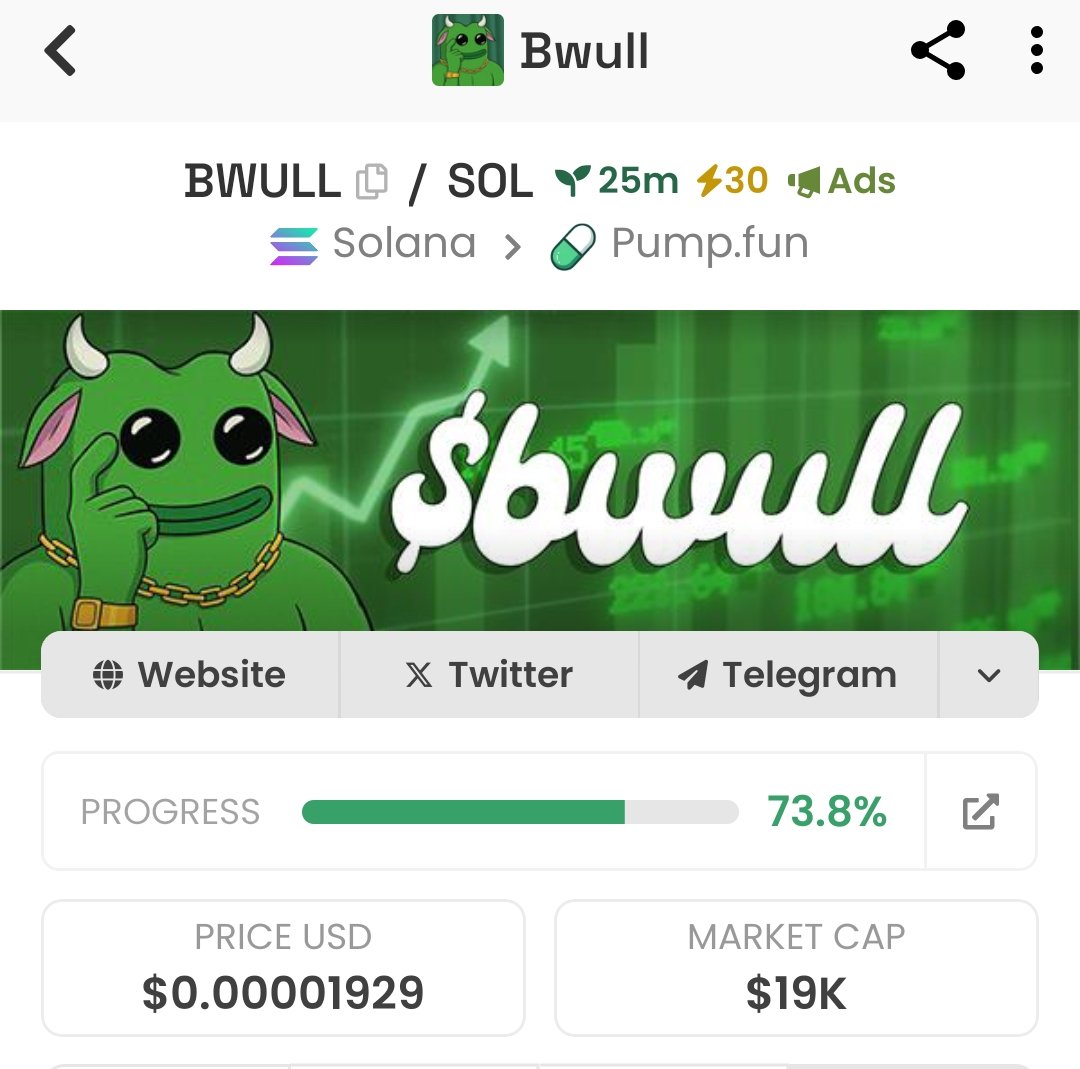 ChaseTheGem's tweet image. 🔥 HOT BAG CHASERS PICK 

$Bwull
MC: $19k

CA: ESmuiuvgH9uANKsVQgX1LtENUd7Z2jRfPKabVgNnpump

⚠️ High risk play. just sharing what I’m watching. enter with caution and manage your risk.

#BagChaser #SolanaGems #Pumpfun