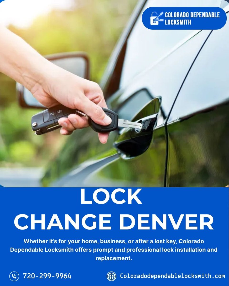 CD_locksmith's tweet image. Secure your Denver property with Colorado Dependable Locksmith. We provide professional home and business lock changes, replacements, and high-security installations. Available 24/7 for prompt, reliable service.

Learn more: coloradodependablelocksmith.com/services/key-a…