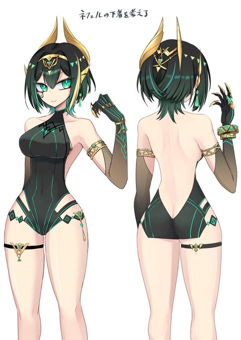 夏コミに向けて、ネフェルの下着の見えない部分のデザインを考えていた #ネフェル 