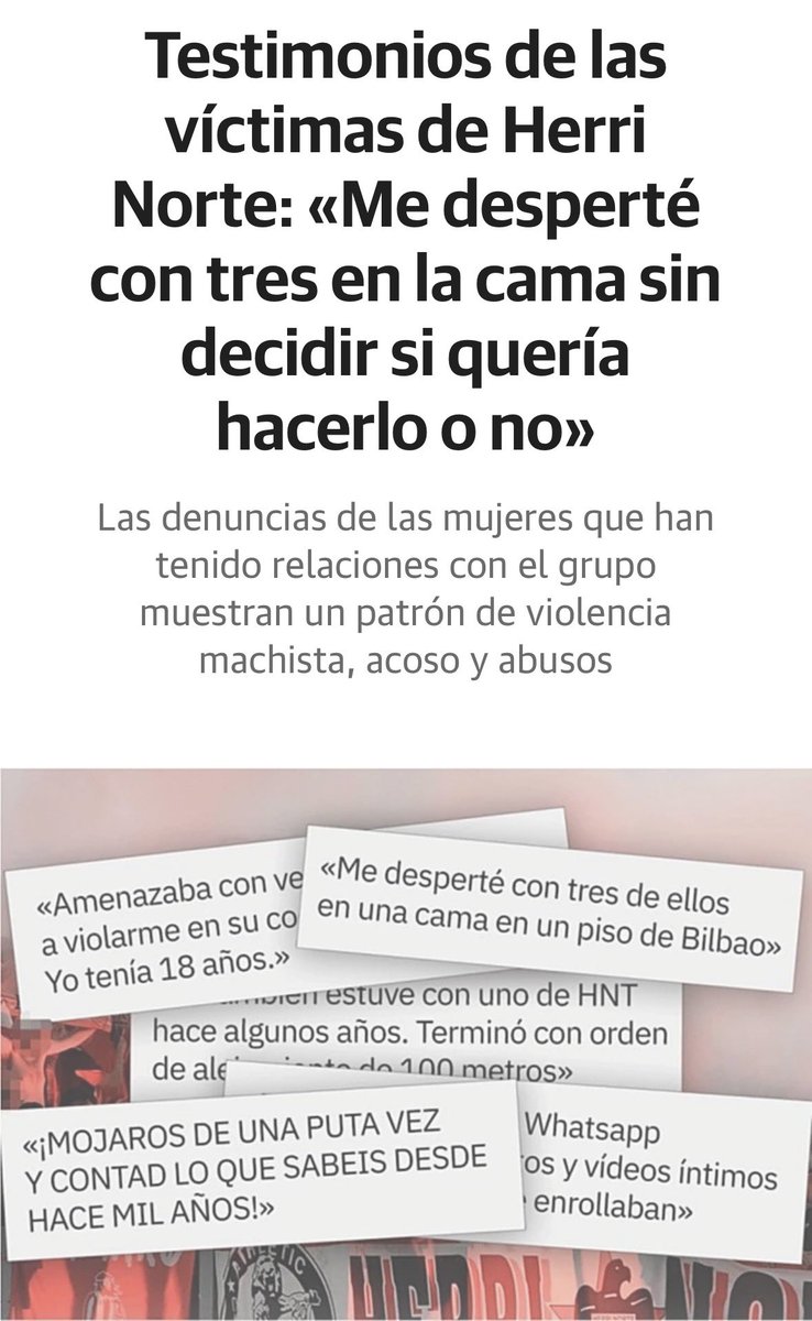 Toda la vida repartiendo carnets de “antifascistas” y resulta que en Herri Norte os comportáis como auténticos fascistas.

No sois más que una cuadrilla de violadores.

Es difícil poner en palabras el ASCO que dáis.