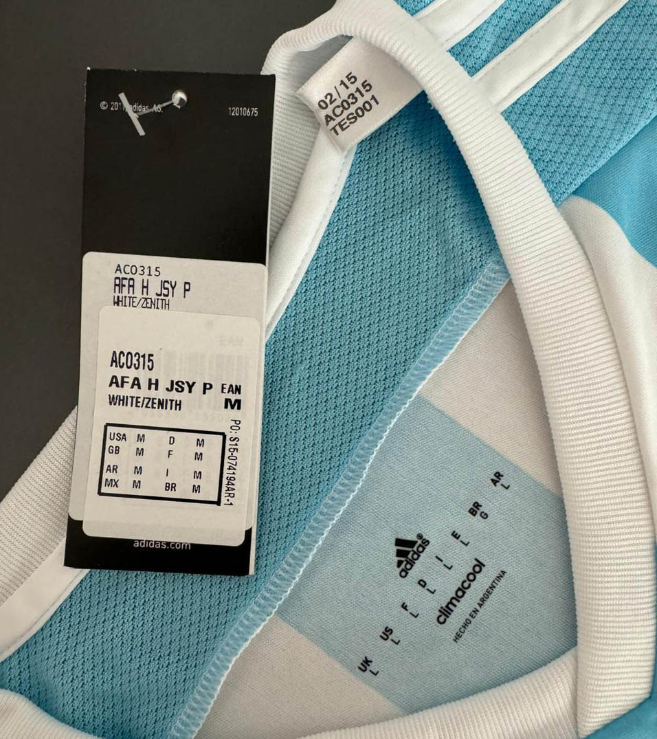 【新品タグ付き】アルゼンチン代表2015ホームユニフォーム20番コレア直筆サイン 新品タグ付き】アルゼンチン代表2015ホームユニフォーム20番コレア直筆