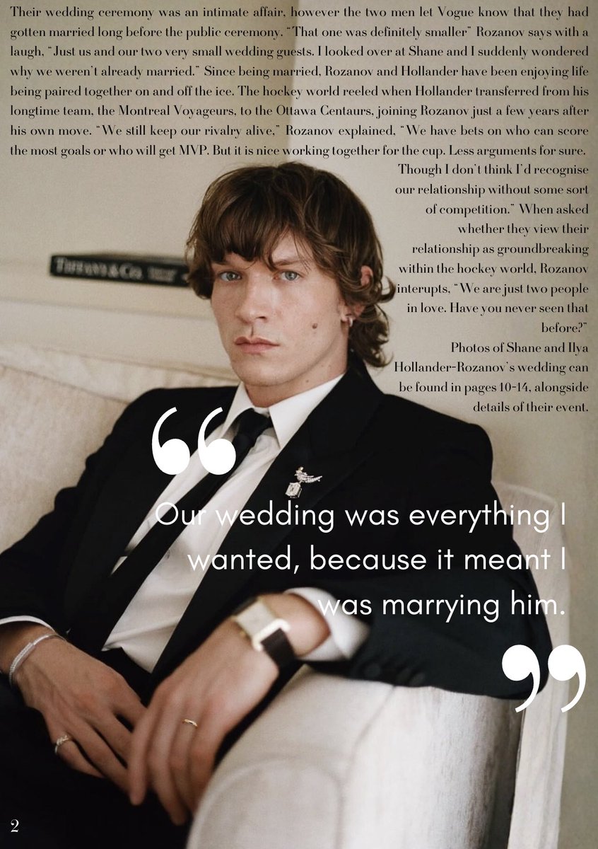 defendhollander's tweet image. Vogue - Inside the wedding of Shane Hollander and Ilya Rozanov