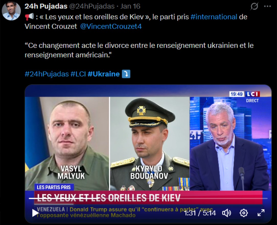 Новостной канал LCI (Франция): 
«Украинские разведывательные службы передали ложную стратегическую информацию американским разведывательным службам... и установили, что эта информация была передана России и использована российскими силами».
Трампистские США работают на Россию.