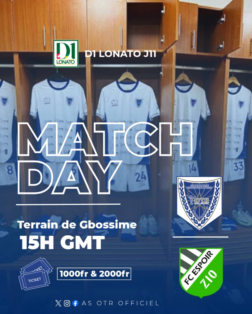 ⏩ 𝑴𝑨𝑻𝑪𝑯𝑫𝑨𝒀/ J11🇹🇬
🆚 FC ESPOIR 
🗓️ 18/01 /2026
 ⏰| 15:00 
📲 OTRESP
Ensemble pour relever le défi 🩵💛🤍
<a href="/FtfTogolaise/">FTF-Fédération Togolaise de Football</a>
