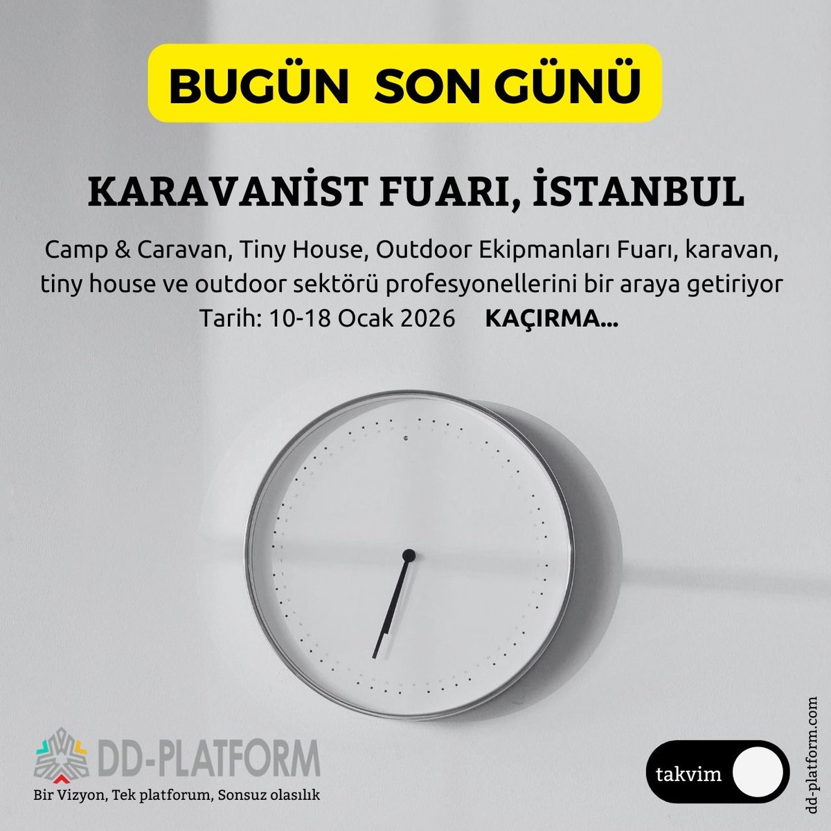 dd_platform's tweet image. KAÇIRMA..
Karavanist Fuarı
Daha fazla bilgi Web &amp;gt;&amp;gt; dd-platform.com/ajanda/
#Karavan #istanbul #camp #Caravan #tinyhouse #outdoor #fuar #etkinlik