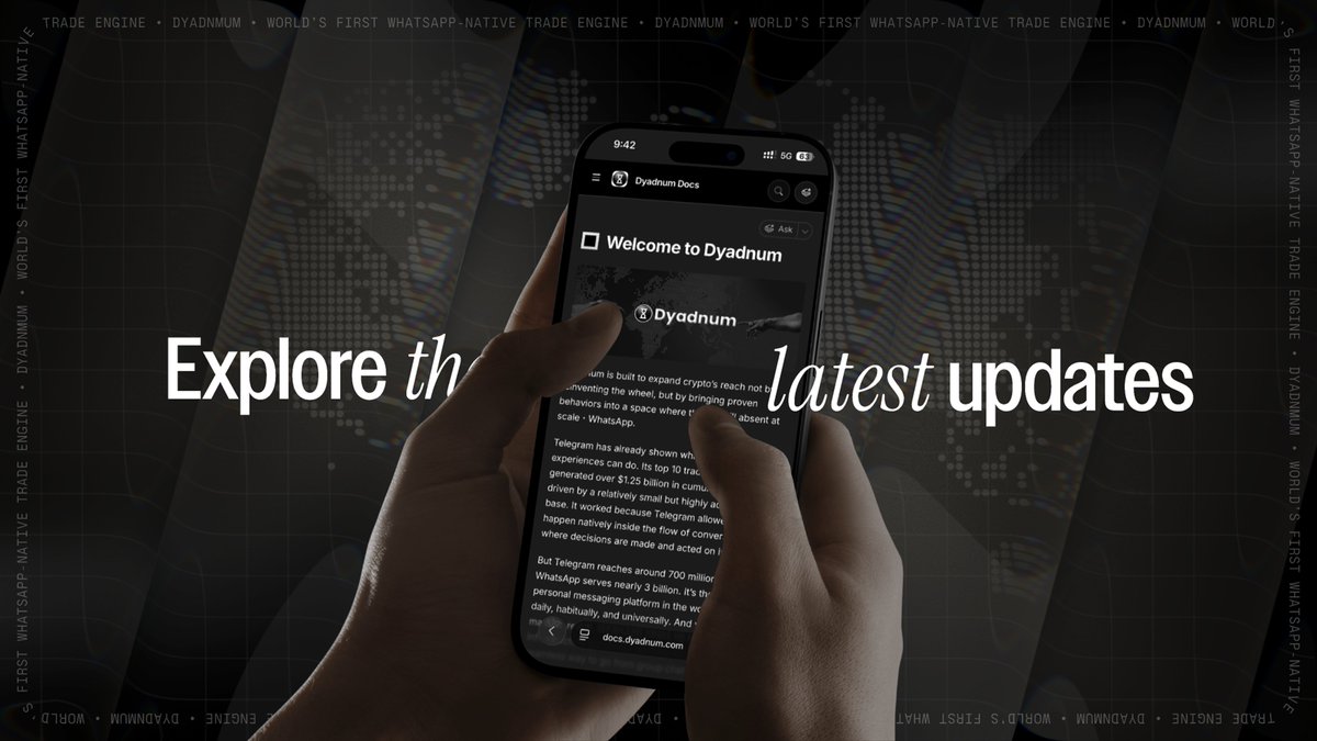 Our updated GitBook is now live! Discover the evolving dynamics of Dyadnum as we advance along our roadmap, designed to simplify DeFi one message at a time for the masses.
 ・
docs.dyadnum.com