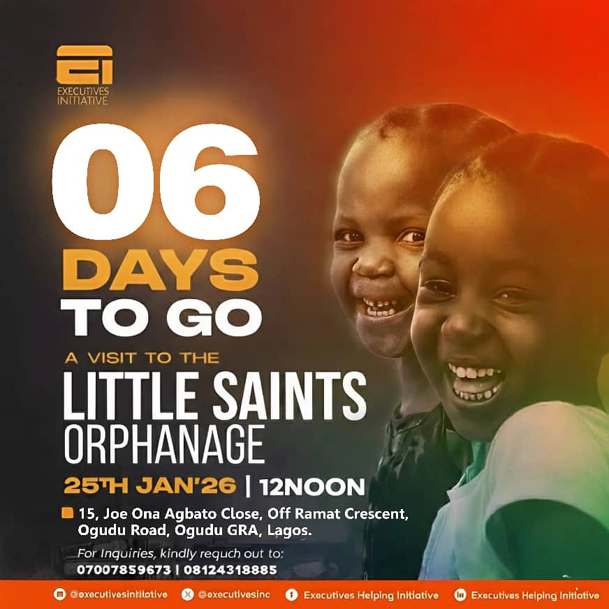 🚨 6 DAYS TO GO 🚨

Small giving. Big difference. Real smiles.
Let’s show these children that they are seen, loved, and supported. 🧡

Donate now 👇
Account Number: 0470292139
Bank: GTBank
Account Name: EHI Monthly Celebration

For inquiries: 07087759673 | 08124318885