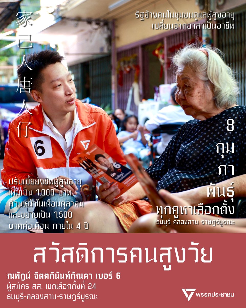 napatpple's tweet image. [ นโยบายสวัสดิการผู้สูงอายุ พรรคประชาชน ]
.
นโยบายสวัสดิการผู้สูงอายุ พรรคประชาชน เสนอปรับเบี้ยผู้สูงอายุเป็น 1,000 บาทต่อเดือน ภายในเดือนตุลาคม 2569 และขยายเป็น 1,500 บาทต่อเดือน ภายในปี 2573 เพื่อให้สอดคล้องกับค่าครองชีพปัจจุบันที่เพิ่มสูงขึ้นอย่างได้สัดส่วนและเหมาะสม
.
8…