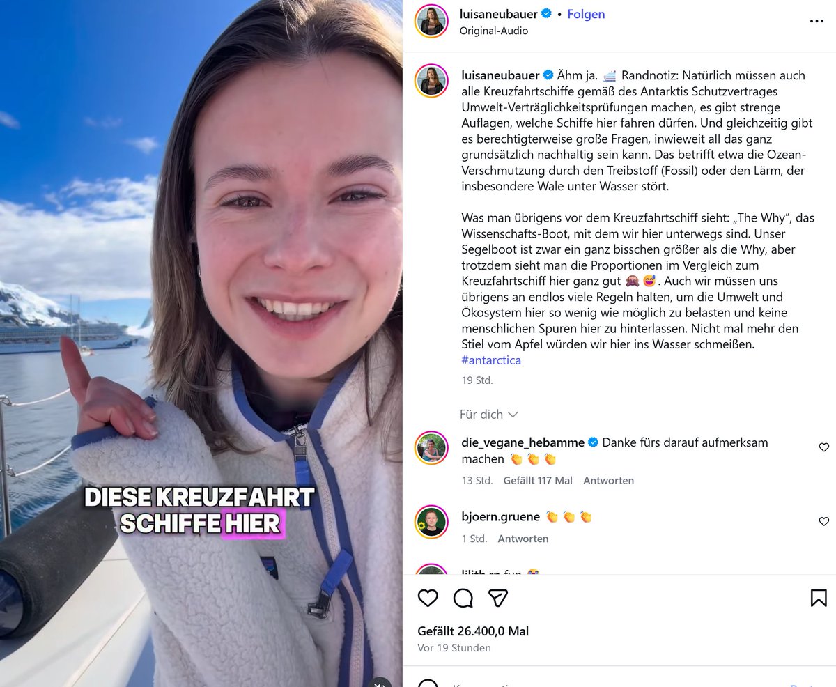 chrisschmitz's tweet image. Deutsche Erbin, die noch nie gearbeitet hat, regt sich auf, dass der Pöbel im Massentourismus das gleiche Urlaubsziel hat wie sie selbst mit ihrerem Individualurlaub "AntarktisAktivismus mit der Yacht vom Kumpel"
Die Öko-Cosplay-Richkids reflektieren schlechter als Beton.