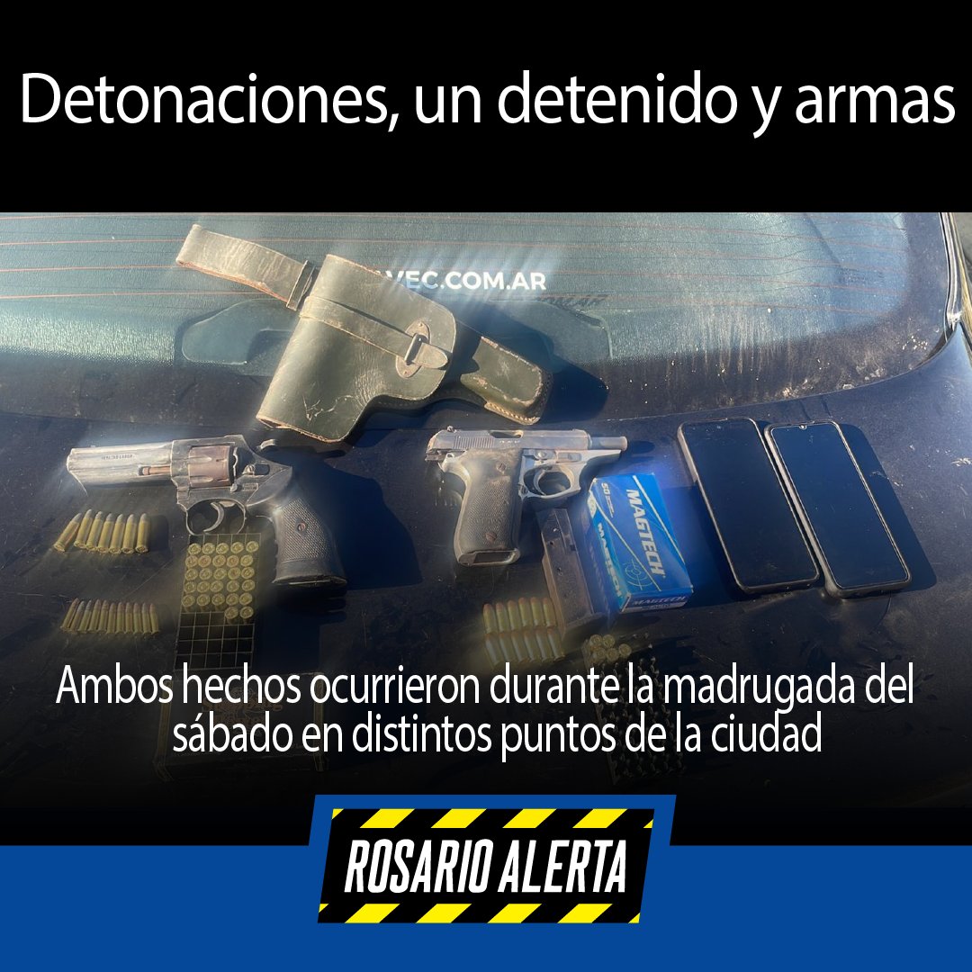 RosarioAlerta's tweet photo. 🚓🔫 Tenencia ilegal de armas en la ciudad
Tras un alerta por posibles detonaciones, la Policía halló armas y municiones en una vivienda de Vicente Medina al 4700. Un hombre fue detenido y quedó a disposición judicial.
#Policiales #Rosario https://t.co/OmwcZajIkj https://t.co/ixiTlCoBV3