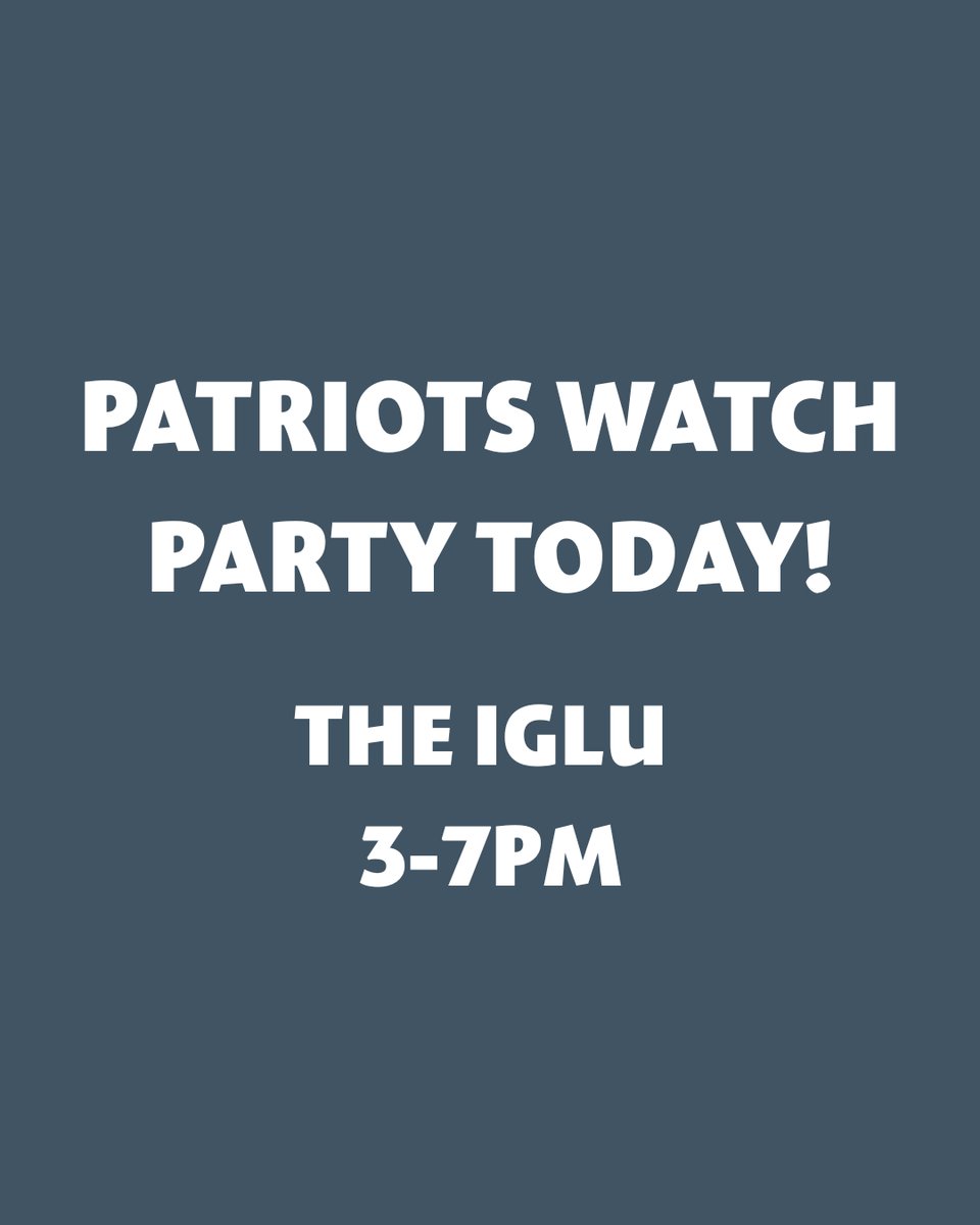 sundayriver's tweet image. Pats. The Iglu. TONIGHT. See you there.
Hit the link in our bio for all of the info.