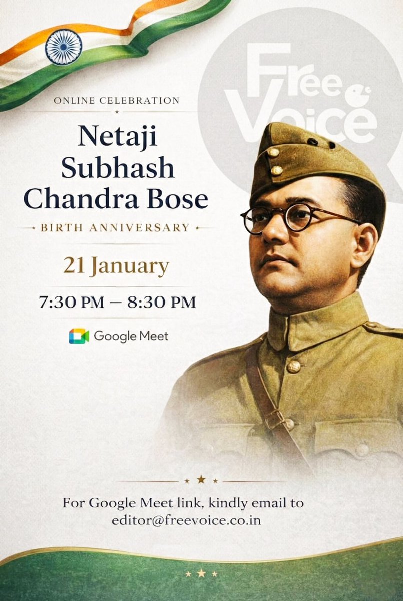 Online celebration of Netaji on his birth anniversary by Freevoice.