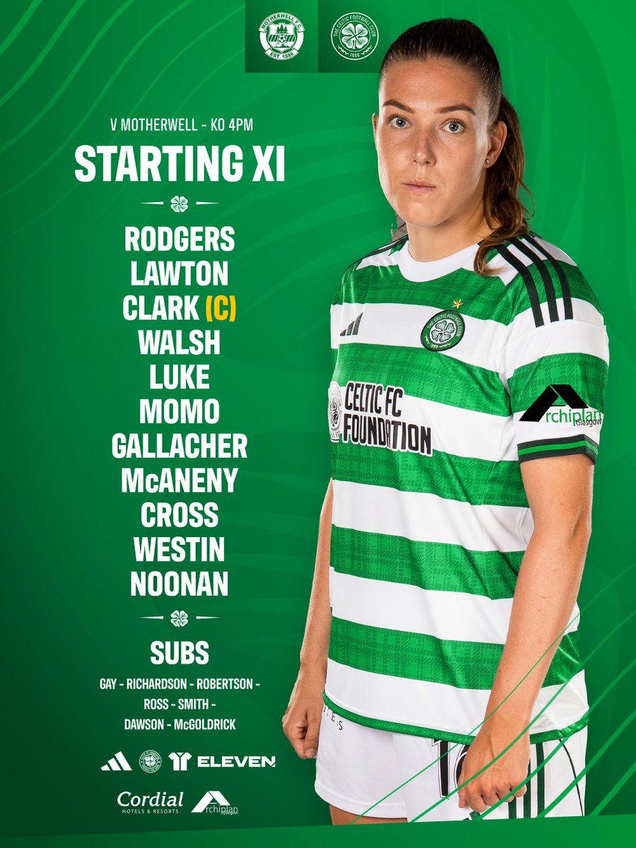 CelticFCWomen's tweet photo. Here is your Celtic team that will line-up to take on Motherwell this afternoon 🔢⤵️
#MOTCEL | #CelticFC🍀 https://t.co/iRPxB2IS8E