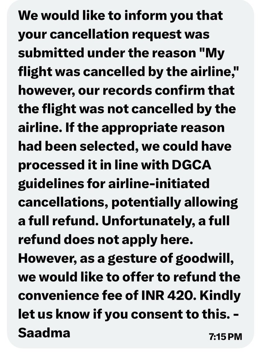 Er_Bakhtani's tweet photo. Mr Aditya from @makemytripcare tells me that i cant ask the exact reference of @DGCAIndia guidelines mentioned in the reply. I want to iterate here that @DGCAIndia comes under @MoCA_GoI and as an citizen of India i am enough empowered to ask such guidelines. https://t.co/tKYHczj6Av