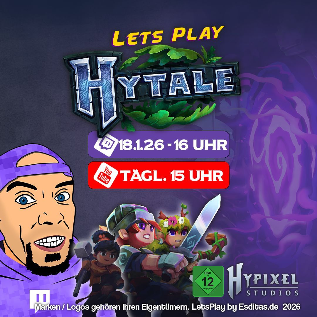 Killer oder Hype?💎 Heute startet #Hytale. Seid live dabei und entscheidet selbst: Next-Gen oder heiße Luft? 🎮 HEUTE LIVE: twitch.tv/esditas (18.01.) und Täglich 15 Uhr auf YouTube (ab 19.01.)
Links: 👉 esditas.de #Hytale #Minecraft #Gaming #LetsPlay #TwitchDE