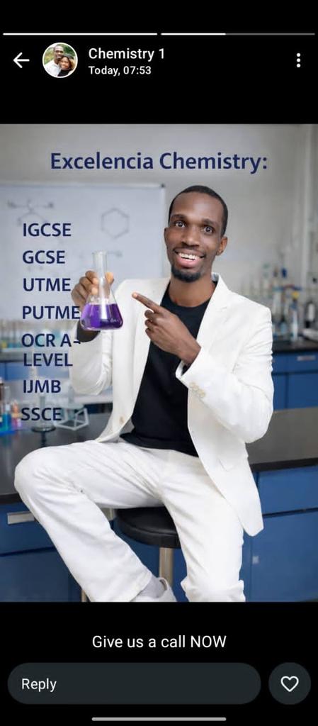 IntegrityAndEx1's tweet photo. Hi guys,
I'm here to present to you all what I'm very good at, because I need patronage from all of you.
I'm a chemistry teacher, and have over 13 years postgraduate teaching experience in chemistry.
I currently work with one of the top international secondary schools in Nigeria, but I also run my own online tutorials for students preparing for many local and international exams as listed in the attached flyer. 
I use all the necessary digital tools for effective lesson delivery.
Engage me now for yourself, your child or ward and our mouthwatering amounts and excellent services will amaze you.

Thank you.
