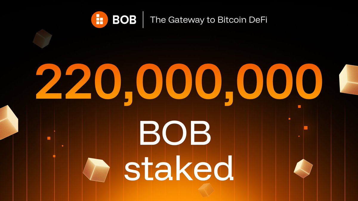 That escalated quickly. In less than 2 months after the launch of BOB  staking there are already more than 220M $BOB staked by 3450 users 🧡