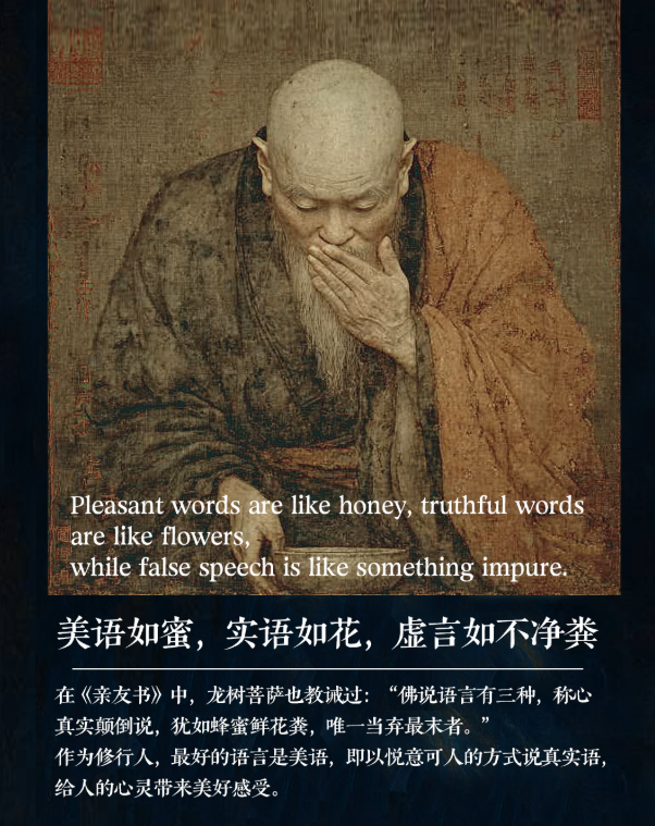 TheBodhiClub's tweet photo. In The Sūtra of the Ocean of Meaning, the Buddha explains in detail that practitioners should refrain from sixty-four kinds of defiled speech. 
https://t.co/QeEEILh11r https://t.co/LugNy0s1vI