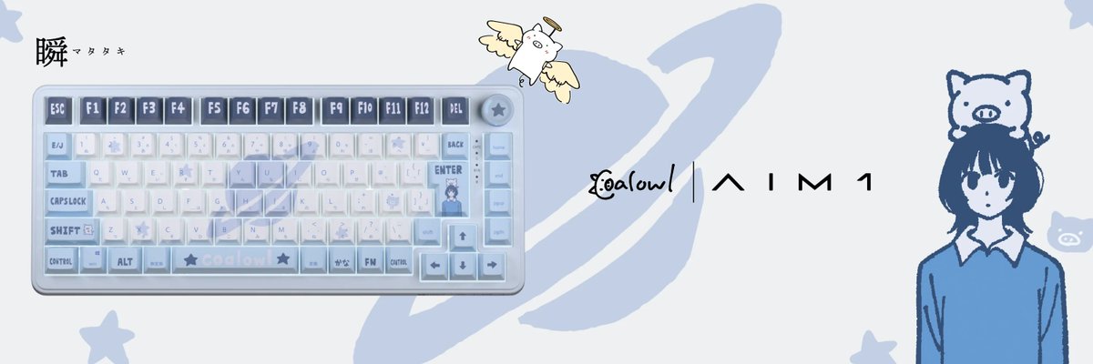 現在AIM1様ではイラストレーターのcoalowl様とのコラボキーボードをはじめ、かわいいデバイスを多数取り扱っています！

この機会に他の製品もぜひチェックしてみてください🥳✨
aim1.gg