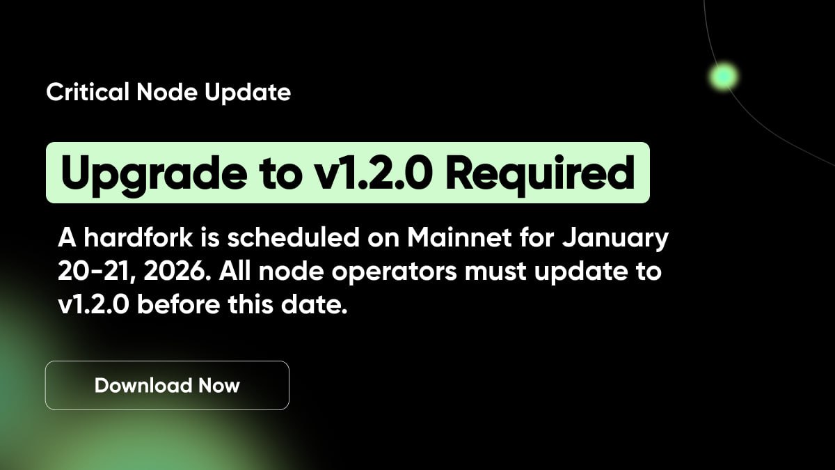 mintlayer's tweet image. Action Required for Node Operators ⚠️: Only 2 Days Remaining 

Time is running out. The mainnet hardfork is scheduled for January 20-21, 2026, and all node operators must upgrade to v1.2.0 immediately to avoid disruption.

📌 Download now to ensure uninterrupted node operation:
