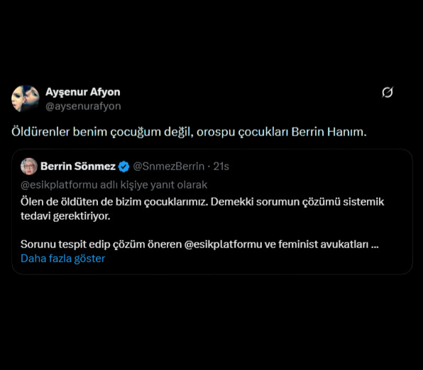 Berrin Sönmez: Ölen de öldüren de bizim çocuklarımız.

Mattia Ahmet Minguzzi'nin teyzesi: Öldürenler benim çocuğum değil, or*spu çocukları.