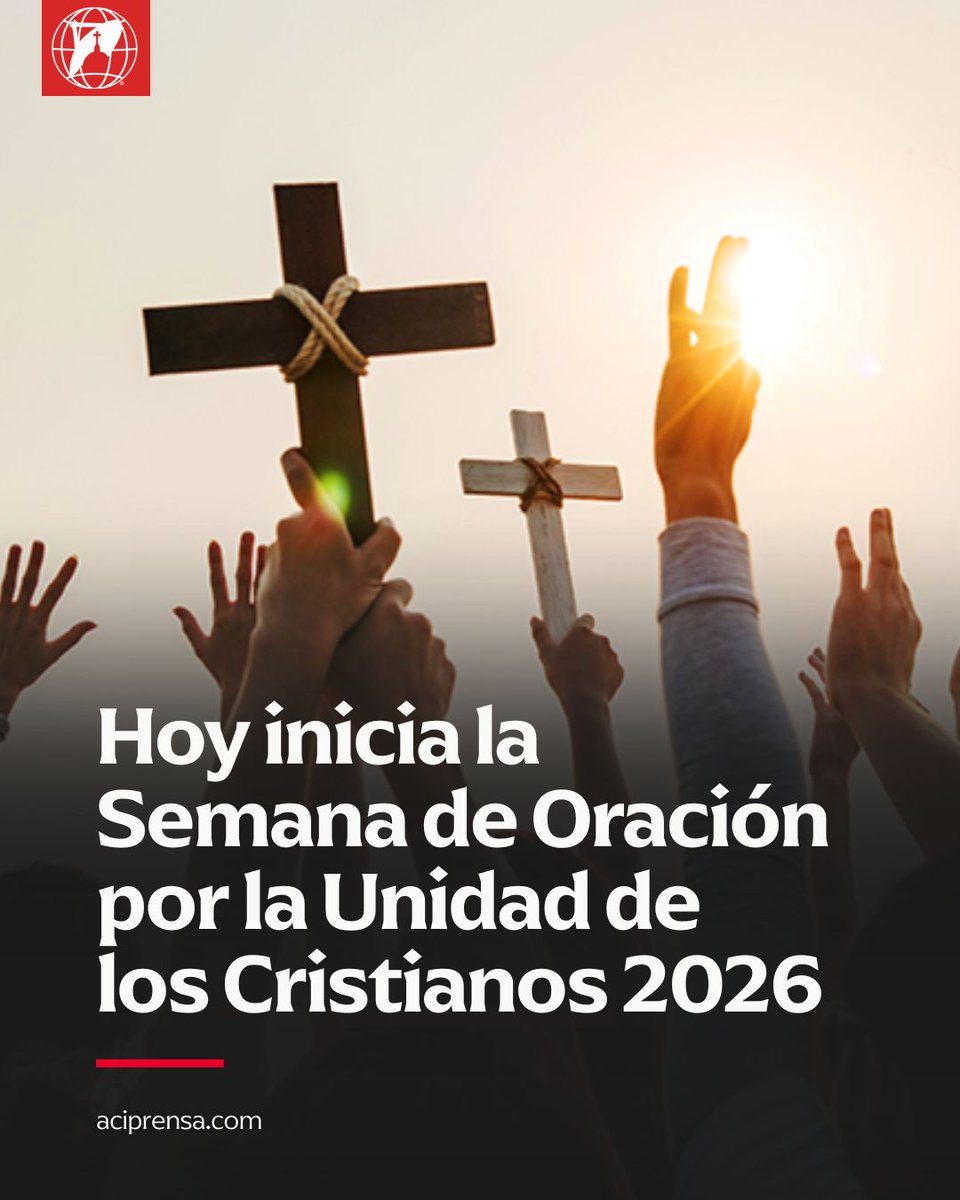 aciprensa's tweet image. Este domingo 18 de enero arranca la Semana de Oración por la Unidad de los Cristianos (SOUC) que se celebrará hasta el 25 de enero bajo el lema Un solo Espíritu, una sola esperanza.

La convocatoria corre a cargo del Dicasterio para la Promoción de la Unidad de los Cristianos del…