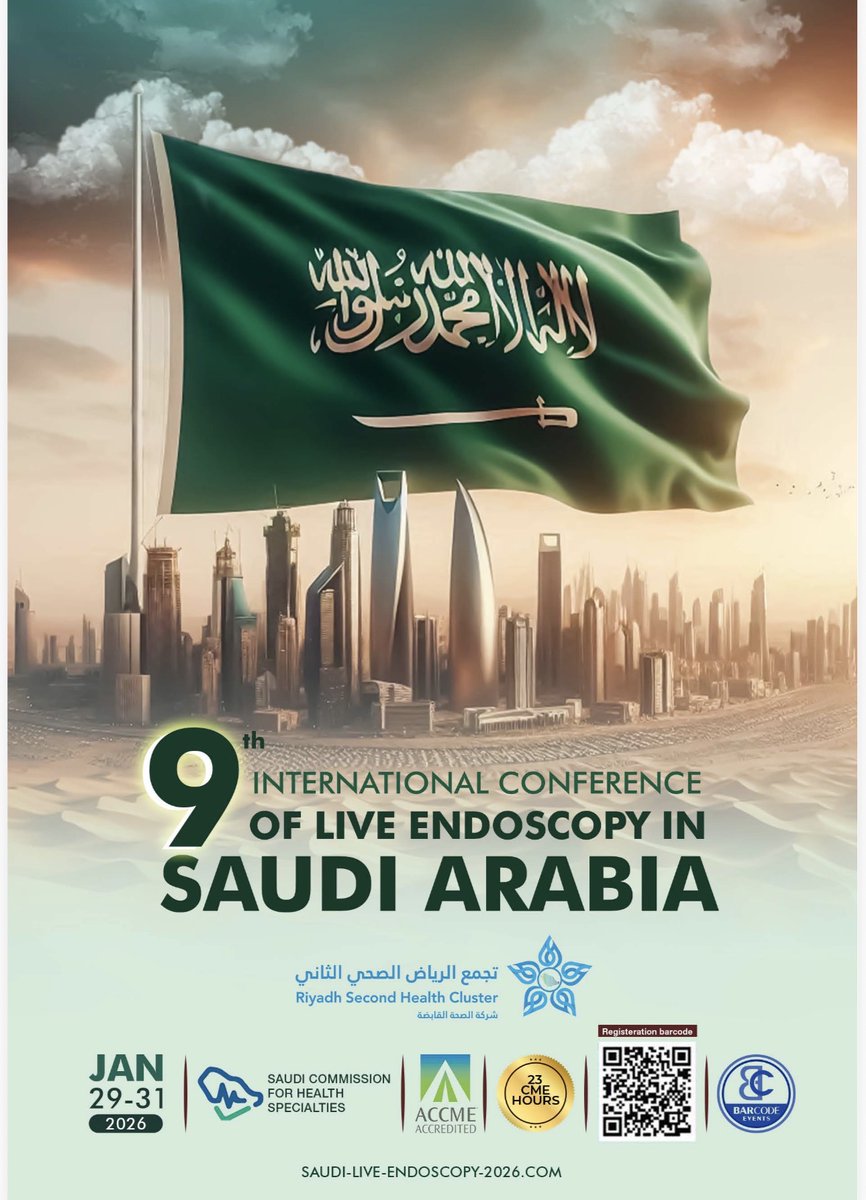 🇸🇦 Get ready for a groundbreaking medical event in Riyadh! 🌟Join us at the 9th International Conference on Live Endoscopy in Saudi Arabia, taking place January 29–31, 2026. Experience cutting-edge procedures, expert panels,
🔗 Register now at SAUDI-LIVE-ENDOSCOPY-2026.COM