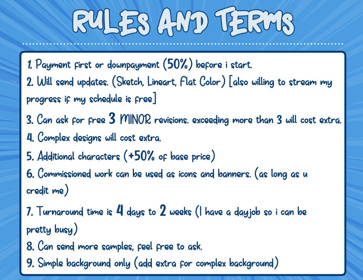 Hellooo i'm opening comms again this month :3 

chat me here or on discord if you're interested thank you!

#commissionsopen