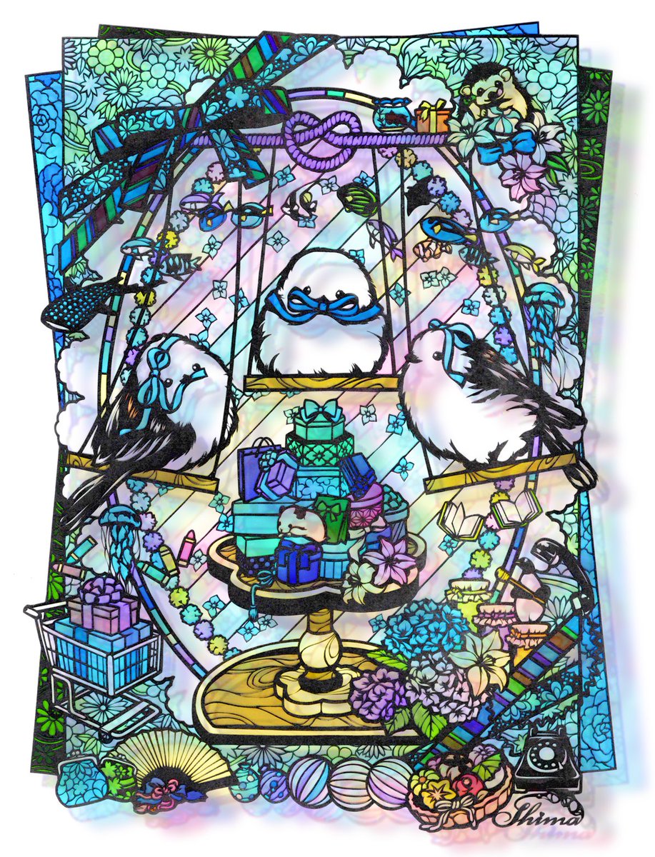 新作しまえなが～💙
小鳥さんの小屋によくある(？)ブランコで遊んでるイメージにしてみました🎶

#Shima切り絵 #切り絵