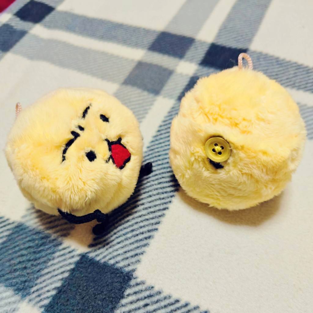 楽天Edyのコイン型をあみぐるみに入れて持ち歩こうと思ってたのですが、えもじの子好きなのでえお座りえもちゃんの後ろにポケット作って楽天Edyコインケースにしちゃいました🌟  これでタッチ決済可愛くできちゃう🟡♪