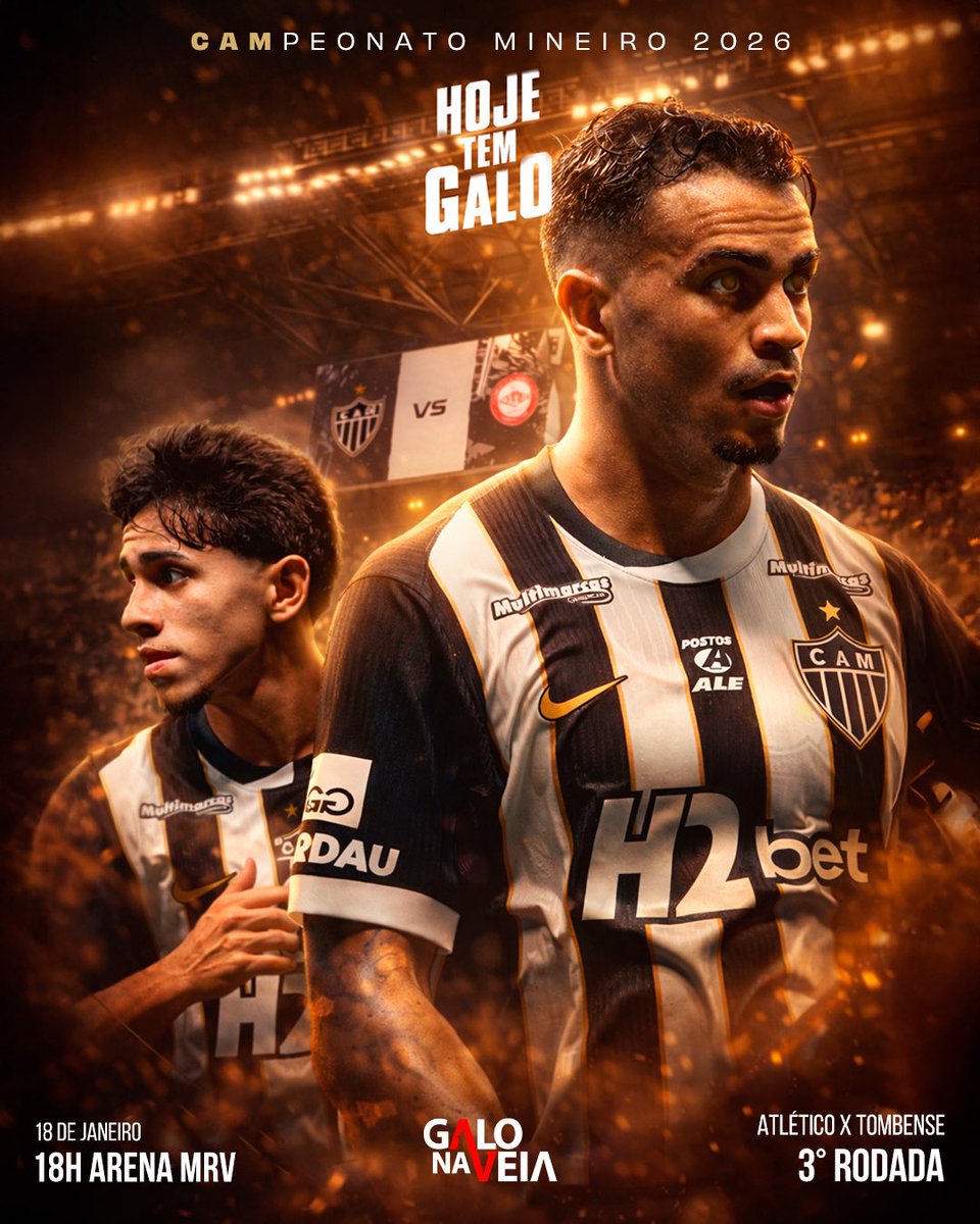 Hoje tem Galo, MASSA! ☑️🐓

🆚 Tombense
🏆 Campeonato Mineiro
🏟️ Arena MRV
⏰ 18h
⚽ 3ª rodada

Seja #GNV 👉 galonaveia.com.br