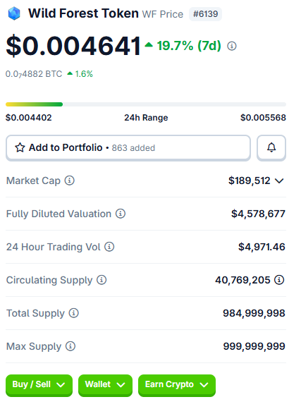 Don't let this opportunity pass you by, the engines are warming up and I've never seen a better entry point into such an absolutely insane project. <a href="/playwildforest/">Wild Forest</a> will revolutionize the entire Web3.
CA: 0x03affae7e23fd11c85d0c90cc40510994d49e175