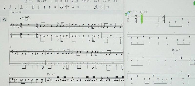 うああ、初めてダウンチューニングの曲に出会った。
それも4弦がE→Cと強烈だから、レギュラーチューニングのタブ譜に書き直してる。
めんどくさいが、落ち着いて演奏するためには仕方ない😅