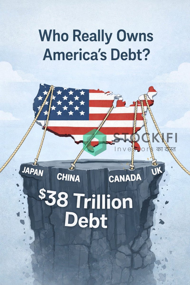 stockifiabhijit's tweet image. Who Actually Owns America’s $38 Trillion Debt?

In 2026, America’s debt crossed $38 trillion
It’s growing by $92,912 every single second

That’s more than the GDP of the US, China, and Germany combined in the early 2000s.

But here’s the real question…

Who actually OWNS this…