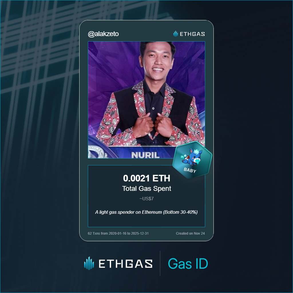 Leveled up in the Great Gas Reckoning with ETHGas! 💪

Baby Jack status: 0.0021 ETH gas spent, 1 Beans earned—supporting the Gasless Future!

Claim your Gas ID at ethgas.com/community/gas-…