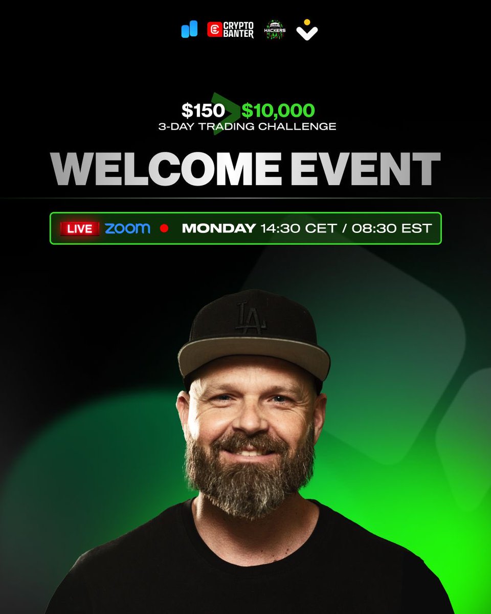 Sign up the challenge here https://t.co/kdnusoOR4b Make sure to follow  steps inside to purchase the $10K 1-Step Bitfunded Challenge, And register  to the Welcome Event: Mon 14:30 CET / 08:30 EST