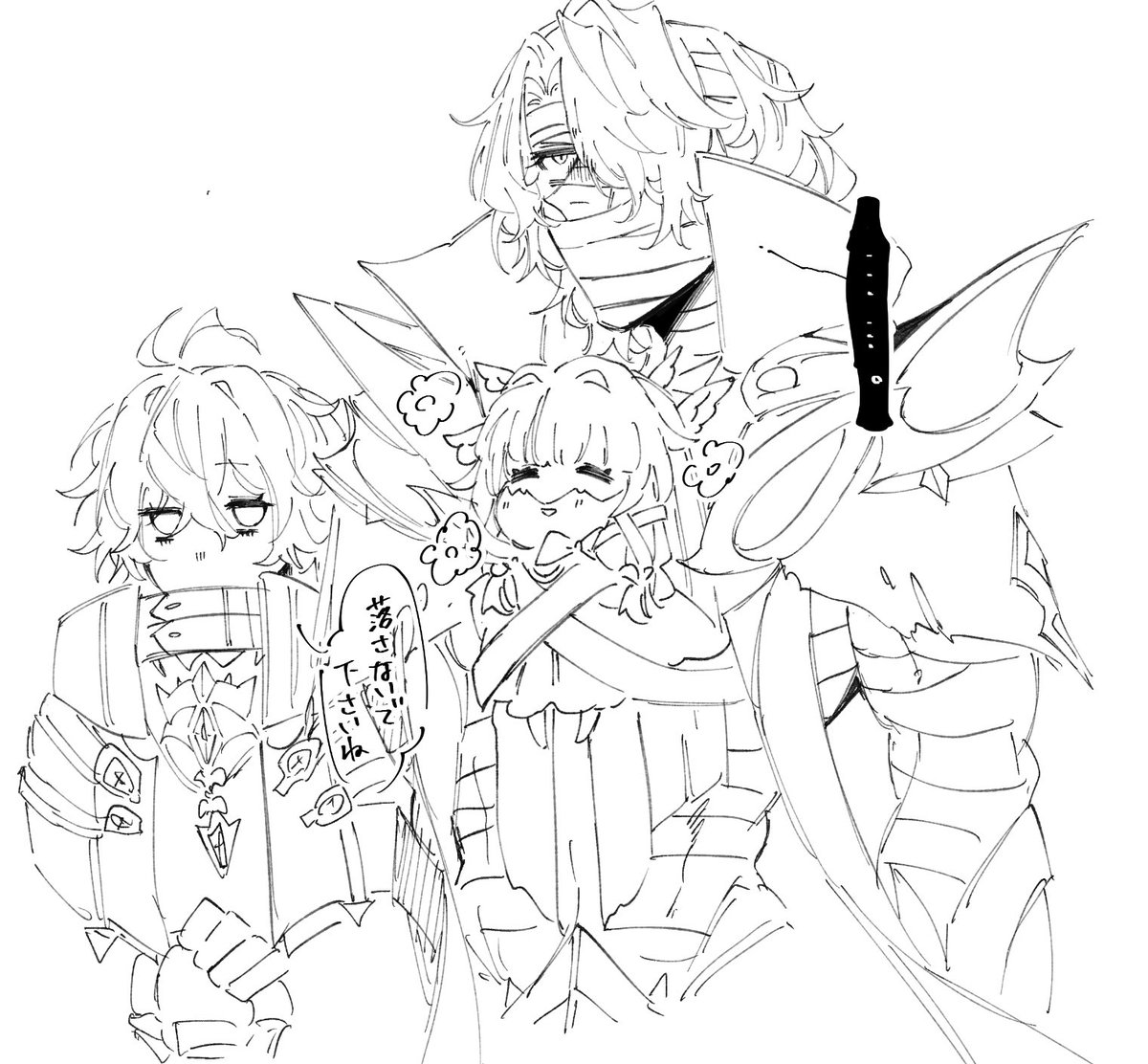 yoidore_san's tweet image. レリさん実装話の延長線上で出た抱っこ紐(包帯)回