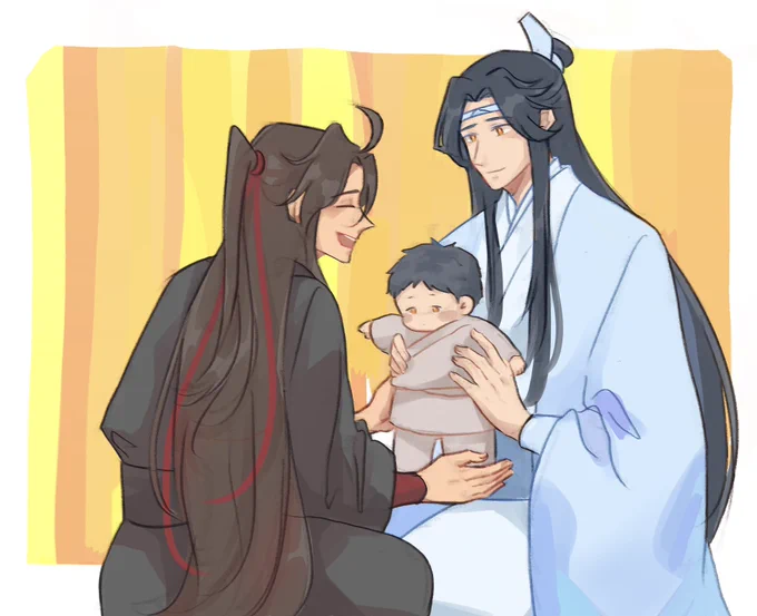 Wangxian spoiling their baby post-canon my piece for #PregxianG4G2025 #mdzs