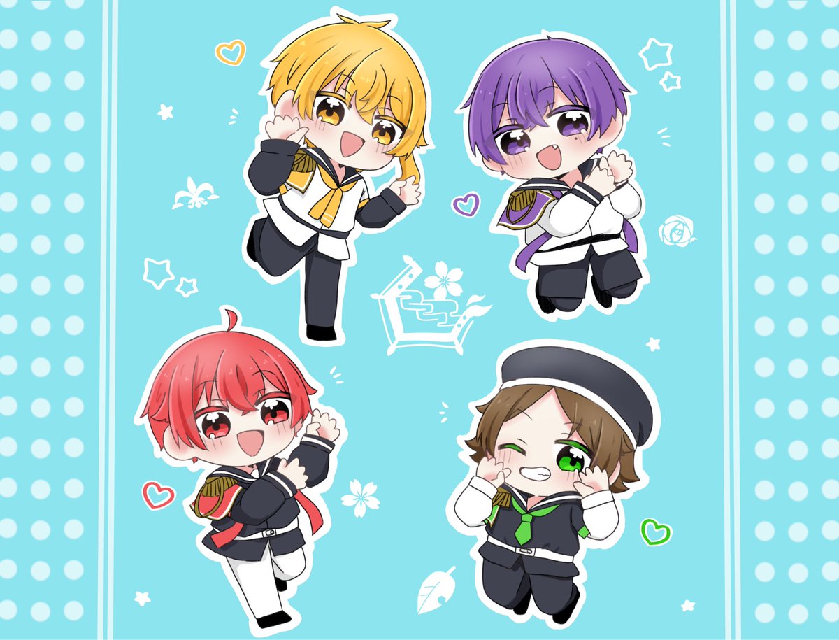 しっかり描いたよ🚢💚💜❤💛