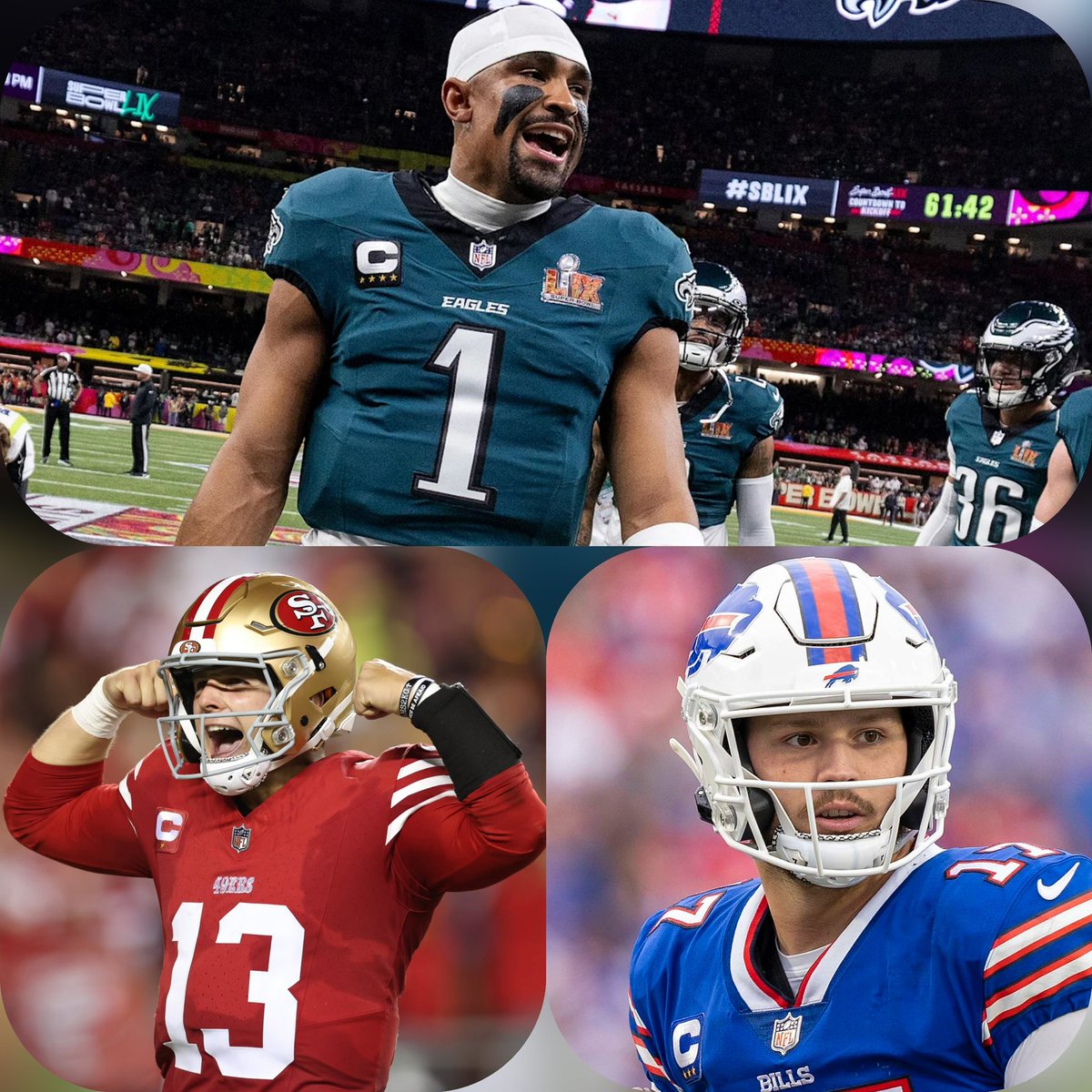 RunHurts's tweet image. Only one QB here has a Super Bowl ring and Super Bowl MVP