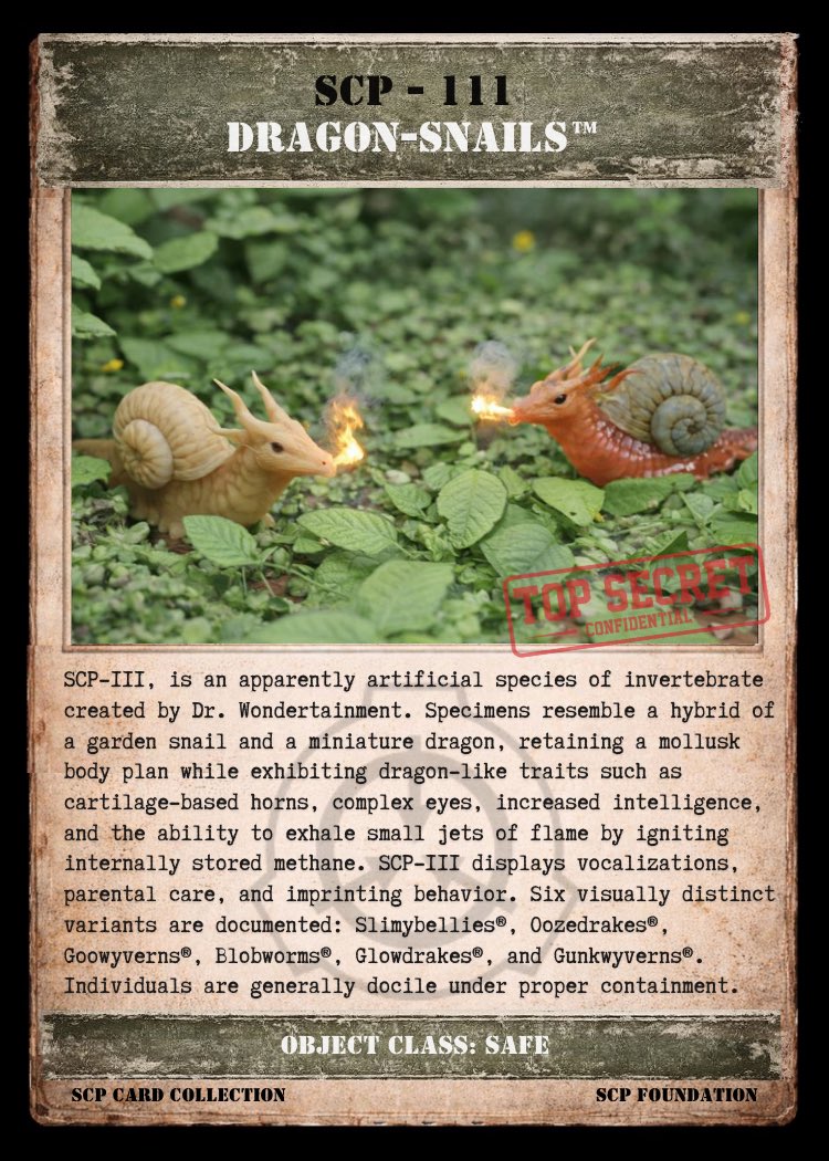 scpcollection's tweet image. #SCP #SCPFoundation #SCP111 #DragonSnails