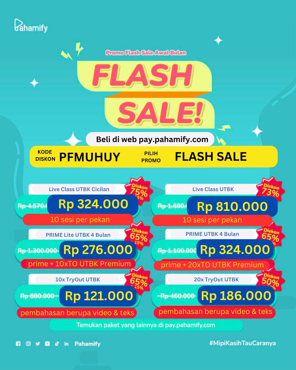 coemputer's tweet image. PAHAMIFY LAGI DISKON BGT GUYS

cek &amp;amp; beli di web pada poster ya guys 

recommended : PRIME UTBK 4 BULAN

kode pahamify diskon wts tags mipi mipy bimbel online les utbk simak ui guys TKA SMA SNBT ugm itb zjhsh sjdjdh hhh