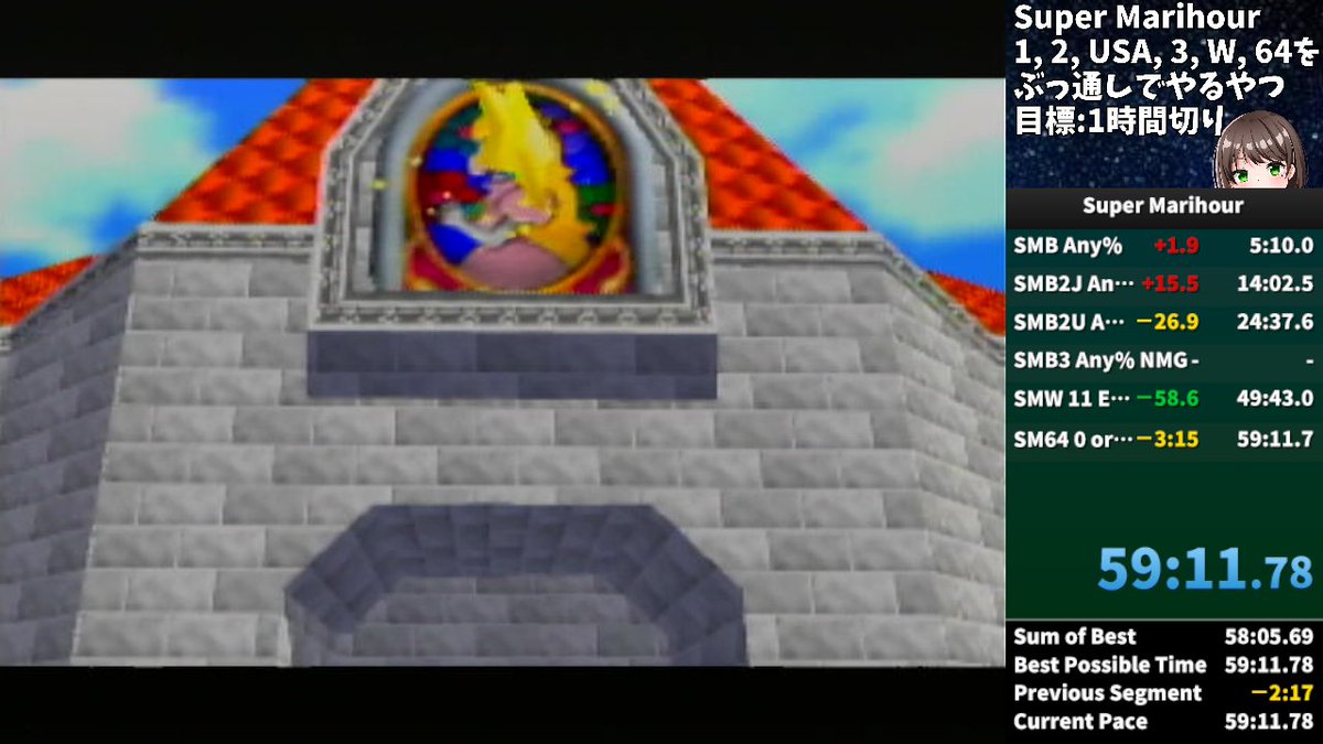 TanishyRTA's tweet image. Super Marihour 58:59！！！
1時間切りキターーーー！！！！！！！！！！！