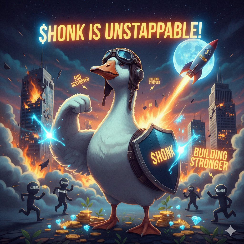 CyberGooseHonk's tweet image. Scammers tried to stop us, but $HONK is UNSTOPPABLE! 🦢🔥
Market is shaking, but the goose is only getting stronger. We are building for the long term. No FUD, just work! 📈💎
Buy the dip before we fly to the moon! 🚀🌕
CA: 51S4As9LJH6ZU3661utsgwQ51oyqEty8jAo2V9QcYEvq
#HONK #Sol