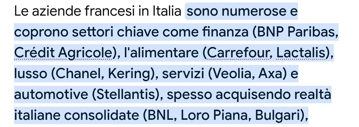 ClaudioBorghi's tweet image. È lei che non ha letto bene. Sono 7 miliardi e se controlla il dato al netto delle imprese francesi in Italia troverà sorprese. Ah non se ne è accorto? Non lo sa che da sempre la Francia fa razzia delle nostre imprese con la connivenza dei legionari del PD?