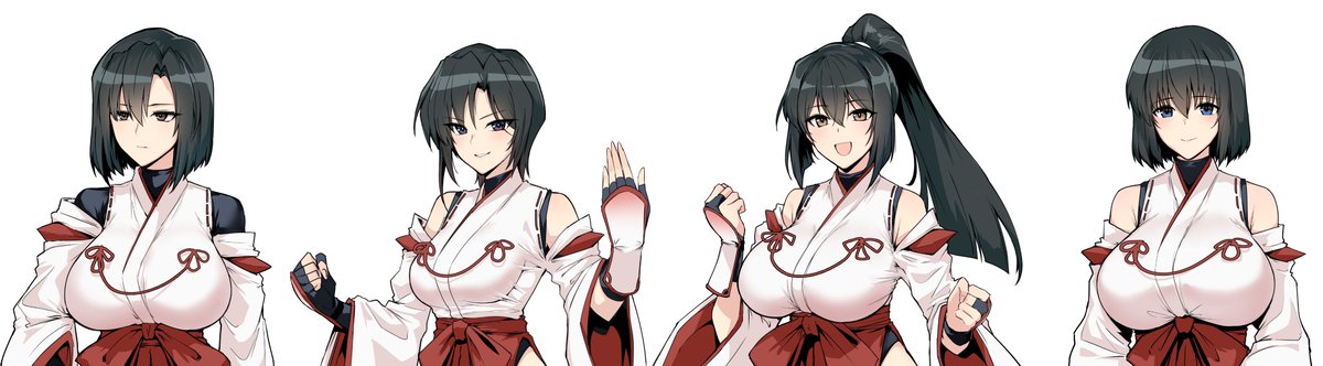 【破魔の巫女設定画】モブ巫女4人衆|はるこん|pixivFANBOX https://t.co/o5k51T7yfQ 