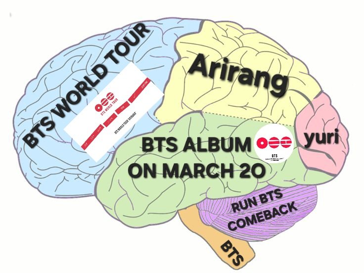 kookyun's tweet image. Visual representation of my brain since BTS announced their comeback and tour