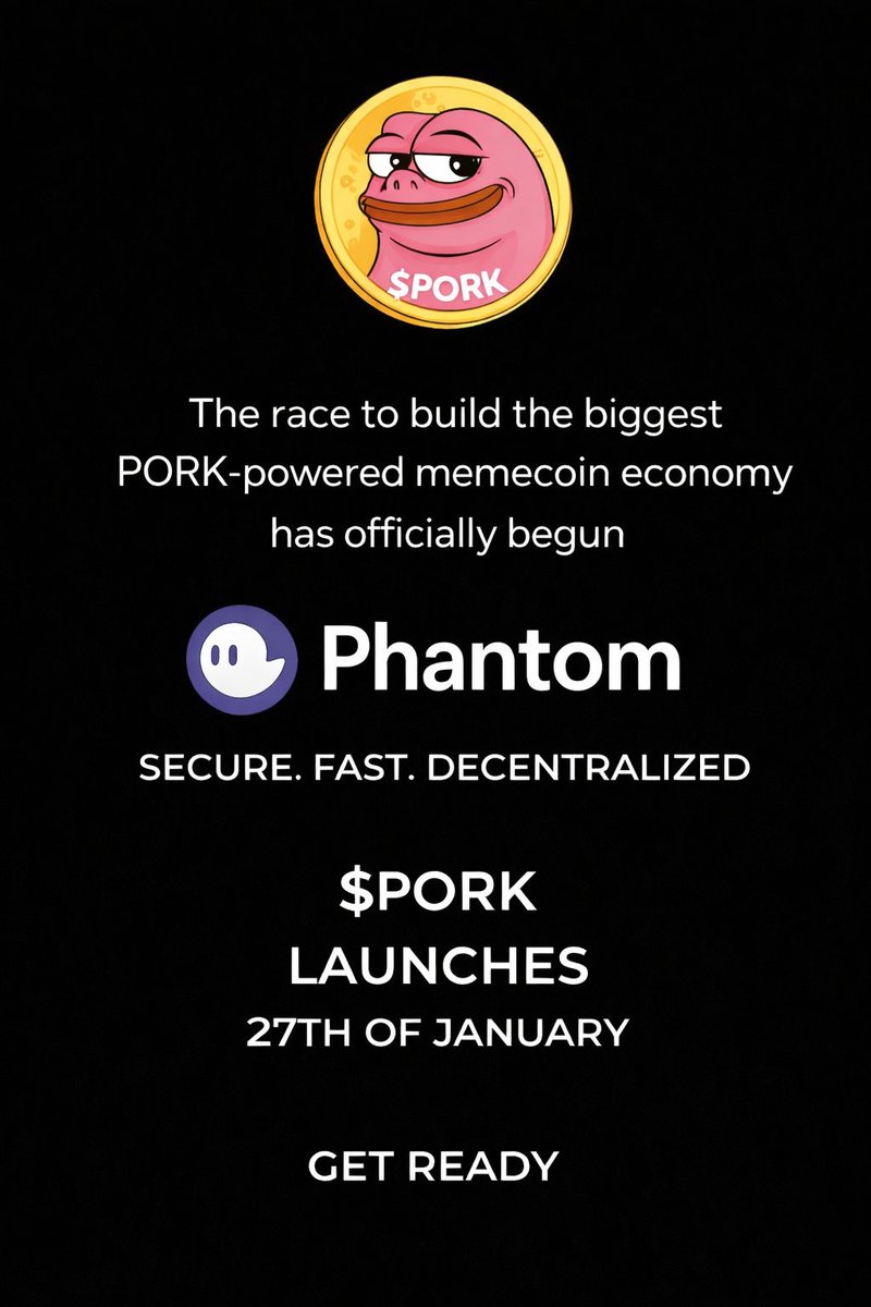 PorkDepinToken's tweet image. We are launching 27TH JANUARY 🚀 1:00PM PST

$PORK Airdrop Eligible For 24 Hours 🪂

BUY $PORK HERE 🔗 moonpay.hel.io/x/Porkdepin

Or send $SOL direct to:
GEDtaY7XnhZTjea71pdZfKEAdpjZ5oKc2denBdueaGWL

Drop Your Solana $SOL Address Below + Follow 🔔 RT ♻️
Airdropping 100,000 $PORK To…