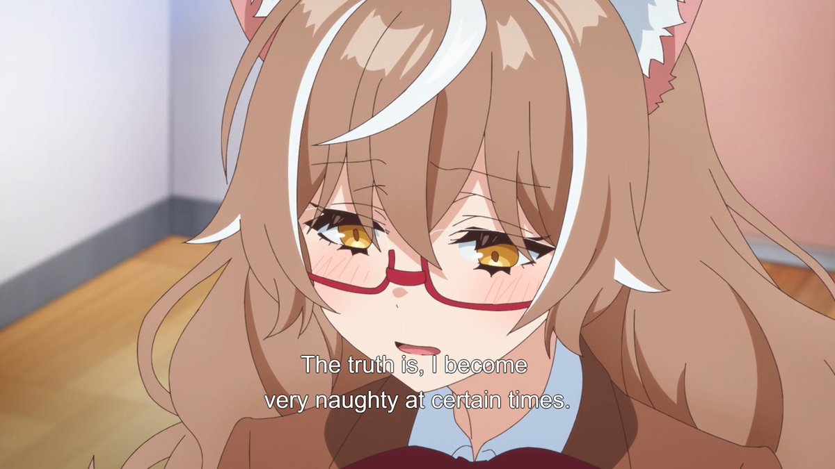 BJasioh's tweet photo. Anime wolf girl just going right up to her teacher to let him know she's in heat. I respect the creator for leaning in to this trope. https://t.co/t4LiqpGkzM